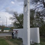 Покраска остановки и комплекса на въезде в  пос. Красный Сад 18.04.2020